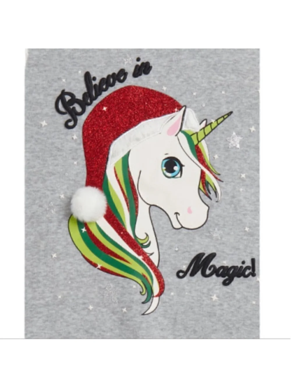 Christmas Outfit 2 Pc Girls Size 4 Unicorn Believe in Magic Sweatshirt Leggings